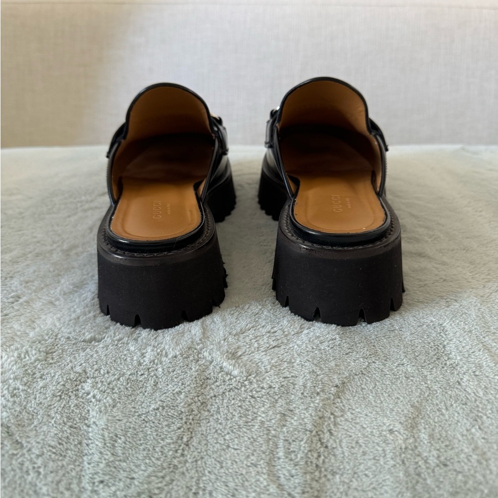 Gucci Black Leather Horsebit Mules in size 37. EUC. - Picture 5 of 10